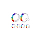 10Pcs 2 Style Rainbow Color Glass Beaded Rotating Open Cuff Rings Set(RJEW-DC0001-15)-6