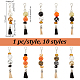 10Pcs 10 Styles Glass & Acrylic & Resin Beaded Pendant Decorations(HJEW-AB00259)-2