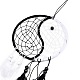 Yin Yang Woven Net/Web with Feather Pendant Decoration(HJEW-I012-01)-3
