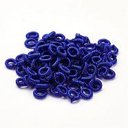 Polyester Weave Beads, Ring, Medium Blue, 6x2mm, Hole: 3mm, about 200pcs/bag(WOVE-N003-69)