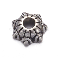 Tibetan Silver Spacer Beads, Lead Free & Nickel Free & Cadmium Free, Gear, Antique Silver, about 5mm wide, 2.1mm thick, Hole: 1mm(X-AA220-NF)