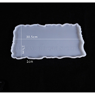 Waved Rectangle Fruit Tray Silicone Molds, for UV Resin, Epoxy Resin Craft Making, White, 305x170x10mm(SIMO-PW0001-293B)