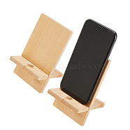 Bamboo Mobile Phone Holders, Cell Phone Stand Holder, Universal Portable Tablets Holder, BurlyWood, 8.2x7x14cm(AJEW-WH0176-20)