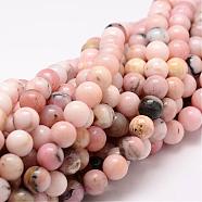 Round Natural Pink Opal Beads Strands, 4mm, Hole: 1mm, about 90pcs/strand, 15.75 inch(G-K071-4mm)