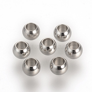 201 Stainless Steel Spacer Beads, Rondelle, Stainless Steel Color, 4x3mm, Hole: 2mm(X-STAS-R071-35)