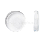 Transparent Glass Cabochons, Double-Side Flat Round, Clear, 18x5mm(GGLA-S601-1)