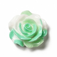 Gradient Color Opaque Resin Cabochons, Flower, Aquamarine, 28x28x12mm(CRES-D005-A05)