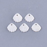 Freshwater Shell Charms, Scallop, Creamy White, 10x11x1.5mm, Hole: 1.5mm(X-SHEL-T012-62)