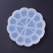 Silicone Storage Box Molds, Resin Casting Molds, For UV Resin, Epoxy Resin Jewelry Making, Flower, White, 128x9mm, 132x21mm(DIY-F035-06D)