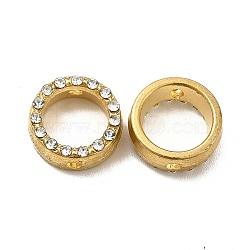 Alloy Rhinestone Bead Frame, Ring, Light Gold, 12.5x5mm, Hole: 1.6mm(PALLOY-F290-40KCG)