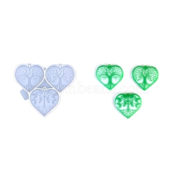 Tree of Life Pendant DIY Silicone Molds, Resin Casting Molds, for UV Resin, Epoxy Resin Craft Making, Heart, 106x125x7mm, Hole: 3.5mm, Inner Diameter: 60x55mm(SIMO-C011-01B)