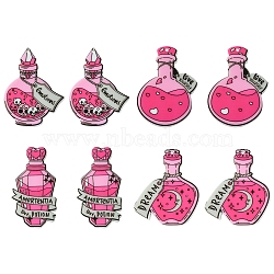 8Pcs 4 Styles Acrylic Pendants, Magic Potion Bottle Theme, Deep Pink, 42.5~44.5x24.5~35.5x2.5mm, Hole: 1mm, 2pcs/style(MACR-FS0001-76)