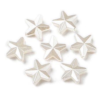 ABS Imitation Pearl Beads, Star, 11x11x4mm, Hole: 1.6mm