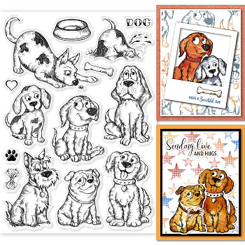 PVC Stamps, for DIY Scrapbooking, Photo Album Decorative, Cards Making, Stamp Sheets, Film Frame, Dog Pattern, 21x14.8x0.3cm