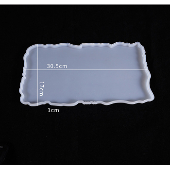 Waved Rectangle Fruit Tray Silicone Molds, for UV Resin, Epoxy Resin Craft Making, White, 305x170x10mm