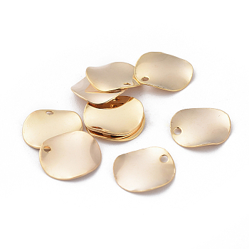 Brass Charms, Nickel Free, Real 18K Gold Plated, Flat Round, 12x12x1mm, Hole: 1mm