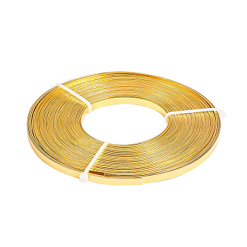 Aluminum Wire, Flat, Goldenrod, 5mm, about 32.8 Feet(10m)/roll
