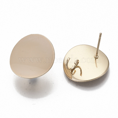 Light Gold Plated Iron Stud Earring Findings(IFIN-T014-01-NR)-3
