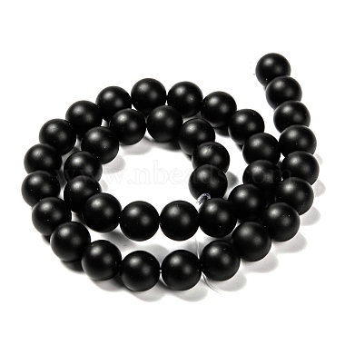 Natural Black Agate Beads Strands(X-G-D543-10mm)-2