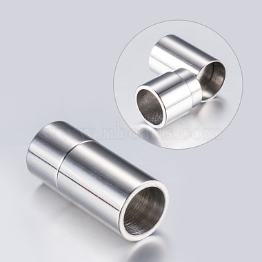 304 Stainless Steel Magnetic Clasps with Glue-in Ends(X-STAS-F132-55P-7mm)-2