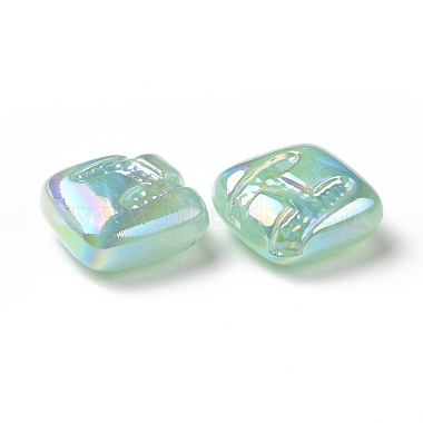 Rainbow Iridescent Plating Acrylic Beads(OACR-A010-06B)-2