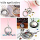 2Pcs 2 Colors Flat Round Titanium Steel Floating Lockets Connector Charms(FIND-UN0001-84B)-6