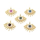 Evil Eye Resin Brass Pendants(RESI-E026-03G-M)-1