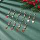 Enamel Christmas Theme Charm with Glass Pearl Dangle Earrings(EJEW-JE04961)-2