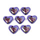 Flower Printed Opaque Acrylic Heart Beads(SACR-S305-28-M03)-1