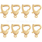 8Pcs Brass Heart Lobster Claw Clasps, for Jewelry Making, Real 18K Gold Plated, 13x9x3mm, Hole: 1.6mm(KK-TA0002-69)