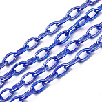 Acrylic Opaque Cable Chains, AB Color, Horse Eye, Blue, 13x8x2mm, 18.5 inch~19.29 inch(47~49cm)/strand(X-PACR-N009-001B)