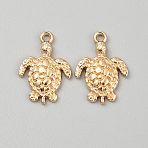 Zinc Alloy Pendants, Sea Turtle, Golden, 22.5x16x3mm, Hole: 2mm(FIND-WH0139-659B-G)