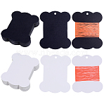 80Pcs 2 Colors Bone Shape Paper Thread Winding Boards, Floss Bobbins, for Cross Stitch Embroidery Cotton Thread Craft DIY Sewing Storage, Mixed Color, 100x80x0.5mm, Hole: 5mm, 40pcs/color(SENE-SC0001-06)