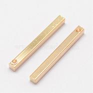 Rack Plating Brass Pendants, Bar, Golden, 20x2x2mm, Hole: 1mm(KK-K125-01-G)