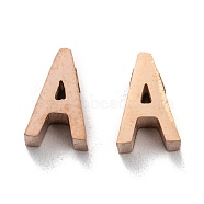 Ion Plating(IP) 304 Stainless Steel Charms, Alphabet, Rose Gold, Letter.A, 8x5x3mm, Hole: 1.8mm(STAS-K216-41A-RG)