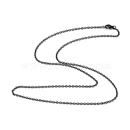 304 Stainless Steel Cable Chain Necklace for Men Women, Gunmetal, 23.62 inch(60cm)(NJEW-K245-024E)