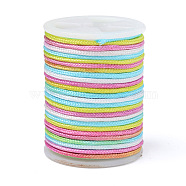 Segment Dyed Polyester Thread, Braided Cord, Colorful, 1.5mm, about 5.46 yards(5m)/roll(NWIR-I013-C-03)