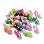 Opaque Acrylic Imitation Shell Beads, Bowknot, Mixed Color, 14.5x29x13mm, Hole: 2.5mm(OACR-P011-04G)