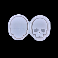 Quicksand Molds, Food Grade Silicone Shaker Molds, for UV Resin, Epoxy Resin Craft Making, Skull Pattern, 81x133mm(SIMO-PW0005-07D)