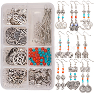 SUNNYCLUE DIY Earring Making Sets, with Metal Findings, Alloy Pendants and Gemstone Beads, Mixed Color, 110x70x30mm(DIY-SC0006-48)