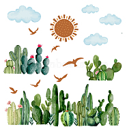 PVC Wall Stickers, Wall Decoration, Cactus Pattern, 900x390mm, 2 sheets/set(DIY-WH0228-847)