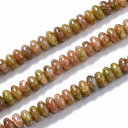 Natural Unakite Beads Strands, Rondelle, 4~5x2mm, Hole: 0.8mm, about 165~170pcs/strand, 14.96~15.35 inch(38~39cm)(G-S366-095)