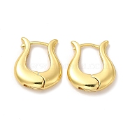 Rack Plating Brass Tulip Hoop Earrings for Women, Lead Free & Cadmium Free, Real 18K Gold Plated, 18x15x4mm, Pin: 0.8mm(EJEW-G342-16G)