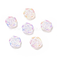 Opaque Acrylic Flower Cabochons, AB Color, Rose, Colorful, 11.5x12x4mm(MACR-C009-09)