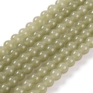 Baking Painted Imitation Jade Glass Round Bead Strands, Dark Khaki, 8mm, Hole: 1mm, about 106pcs/strand, 31.30''(79.5cm)(DGLA-XCP0001-18)