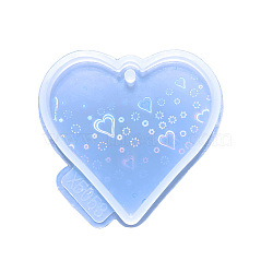 DIY Laser Holographic Effect Heart Pendant Food Grade Silicone Molds, Resin Casting Molds, For UV Resin, Epoxy Resin Jewelry Making, Valentine's Day Theme, Heart Pattern, 81x86x8mm(VALE-PW0001-079C)