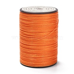 Round Waxed Polyester Thread String, Micro Macrame Cord, Twisted Cord, for Leather Sewing Stitching, Dark Orange, 0.45mm, about 174.97 yards(160m)/roll(YC-D004-02B-056)