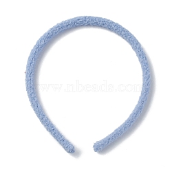 Plastic Headbands, with Wool Yarn Wrapped, Hair Decorate Accessories, Cornflower Blue, 12mm, Inner Diameter: 111mm(OHAR-D008-01D)