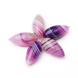 Natural Banded Agate/Striped Agate Beads, Half Drilled, Dyed & Heated, teardrop, 21.5~23.5x10.5mm, Hole: 1mm(G-L514-020A)
