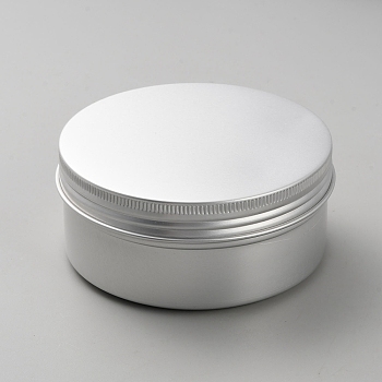 Round Aluminium Tin Cans, Aluminium Jar with Screw Lid, Storage Containers for Cosmetic, Platinum, 8.3cm, Capacity: 150ml(5.07fl. oz)